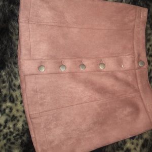 Pink suede skirt